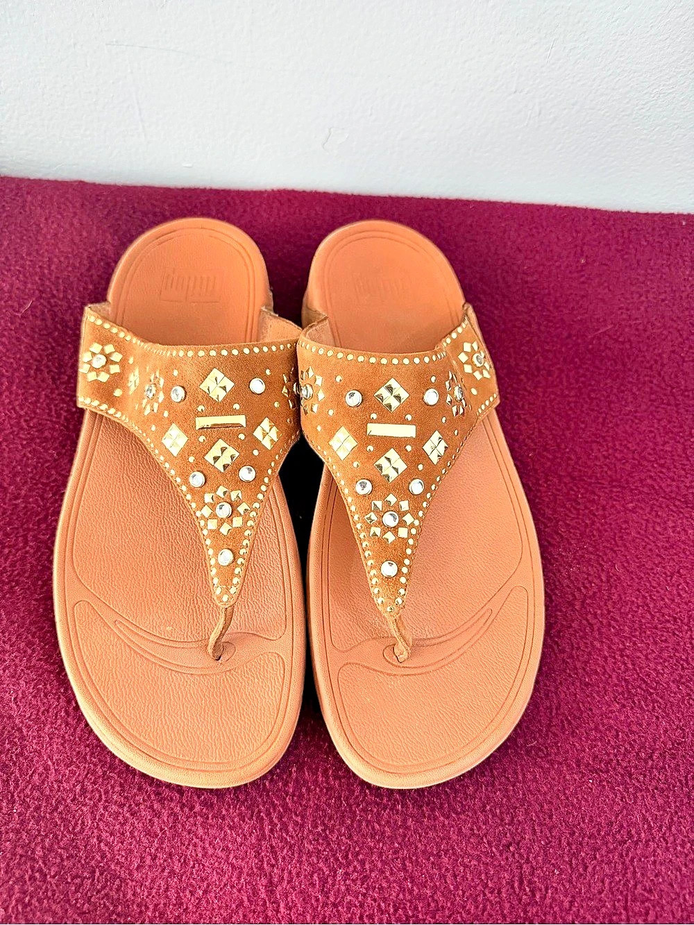 FitFlop Lulu Crystal Embellished Suede Toe-Post Sandals